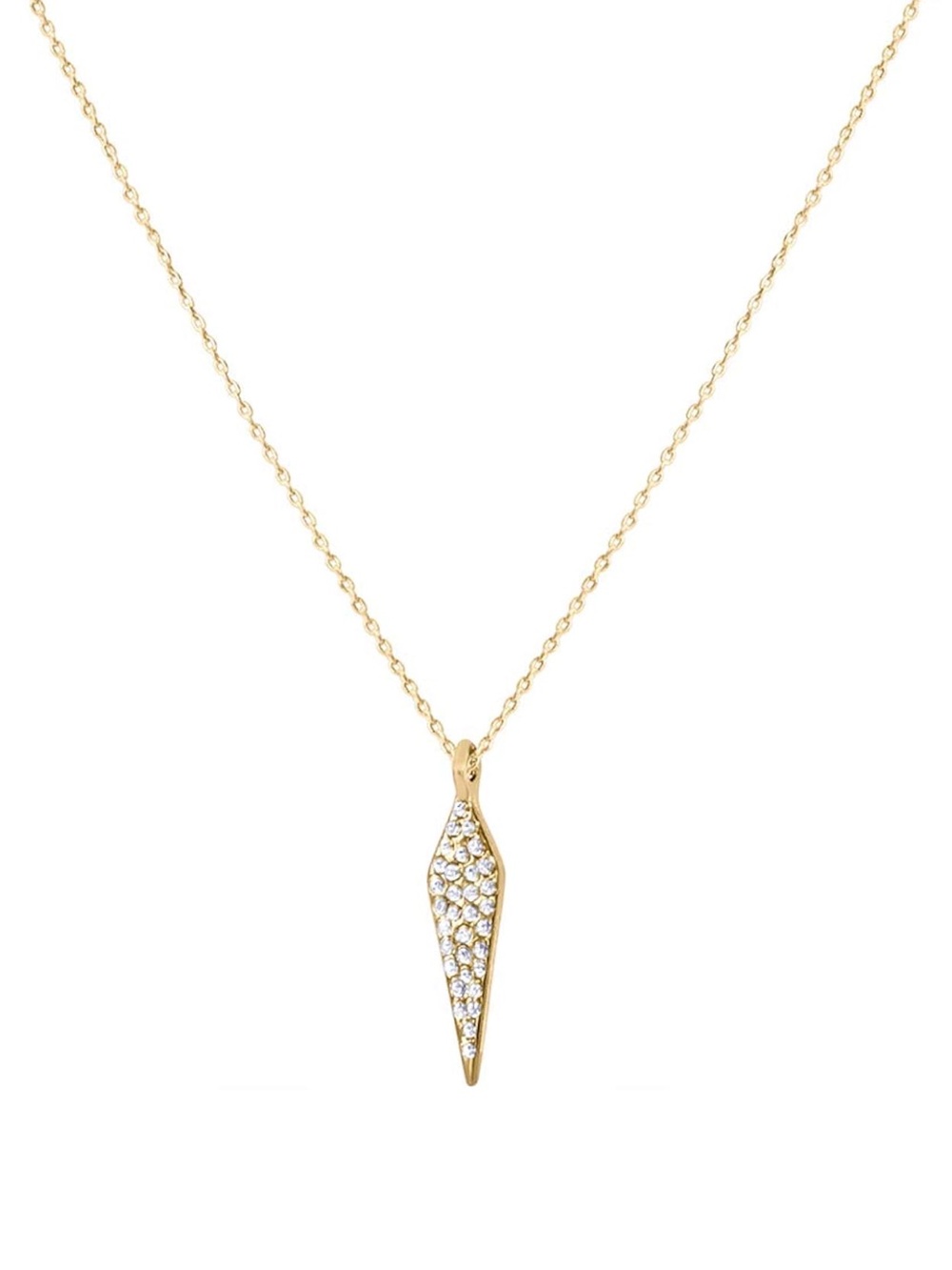 Uncommon James 14K Gold Plated Straight To The Point Pave Necklace NWTs